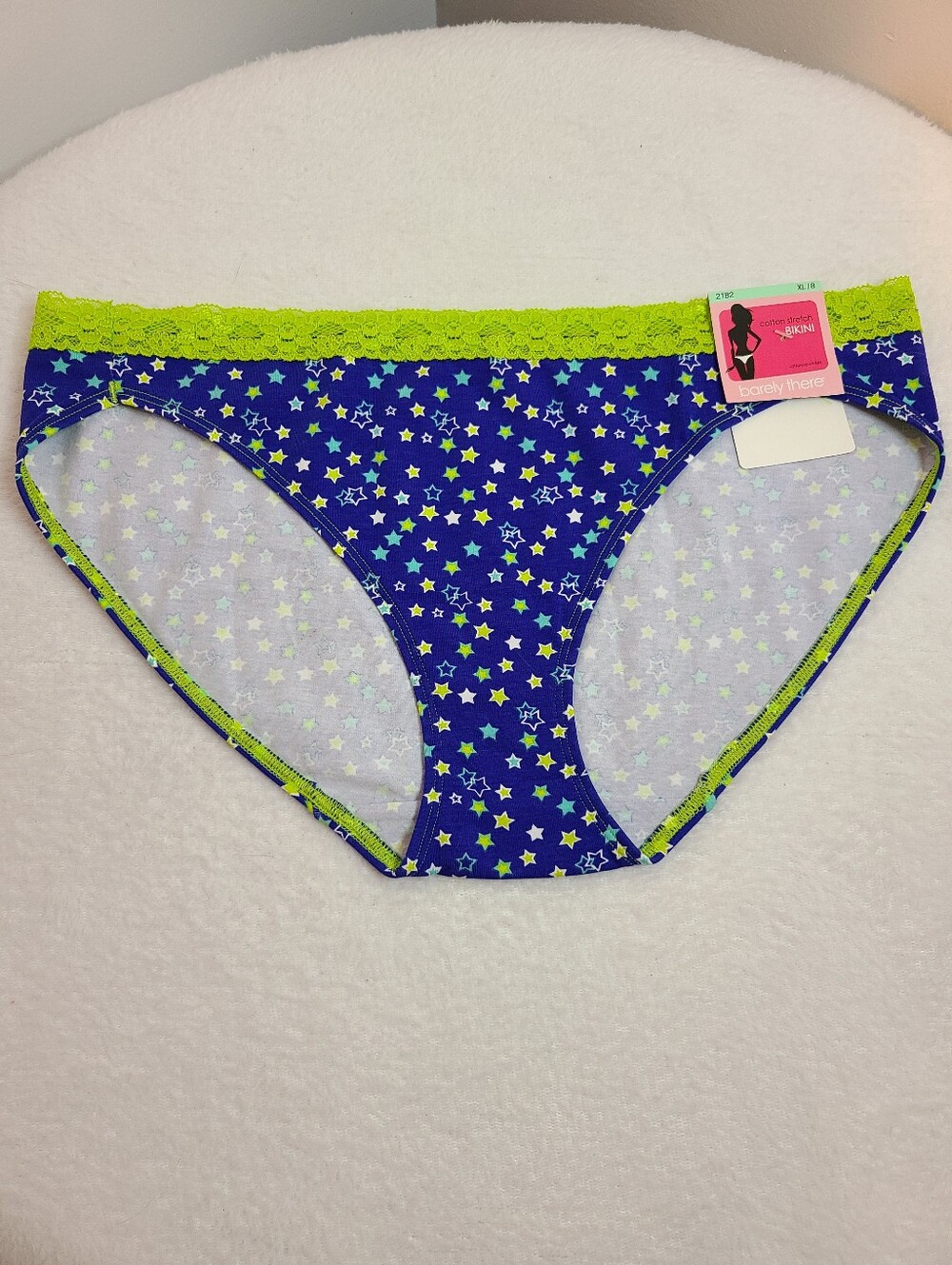 Vintage Y2K Barely There Graphic Cotton Lace Trim Bikini Panty Size XL